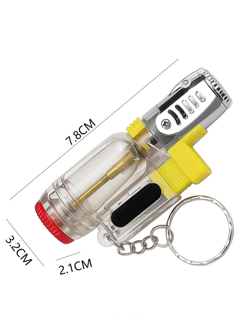 Creative Transparent Straight Lighter Plastic Lockable Fire Windproof Inflatable Cigarette Lighter Keychain((No Oil And No Gas)) - Image 2