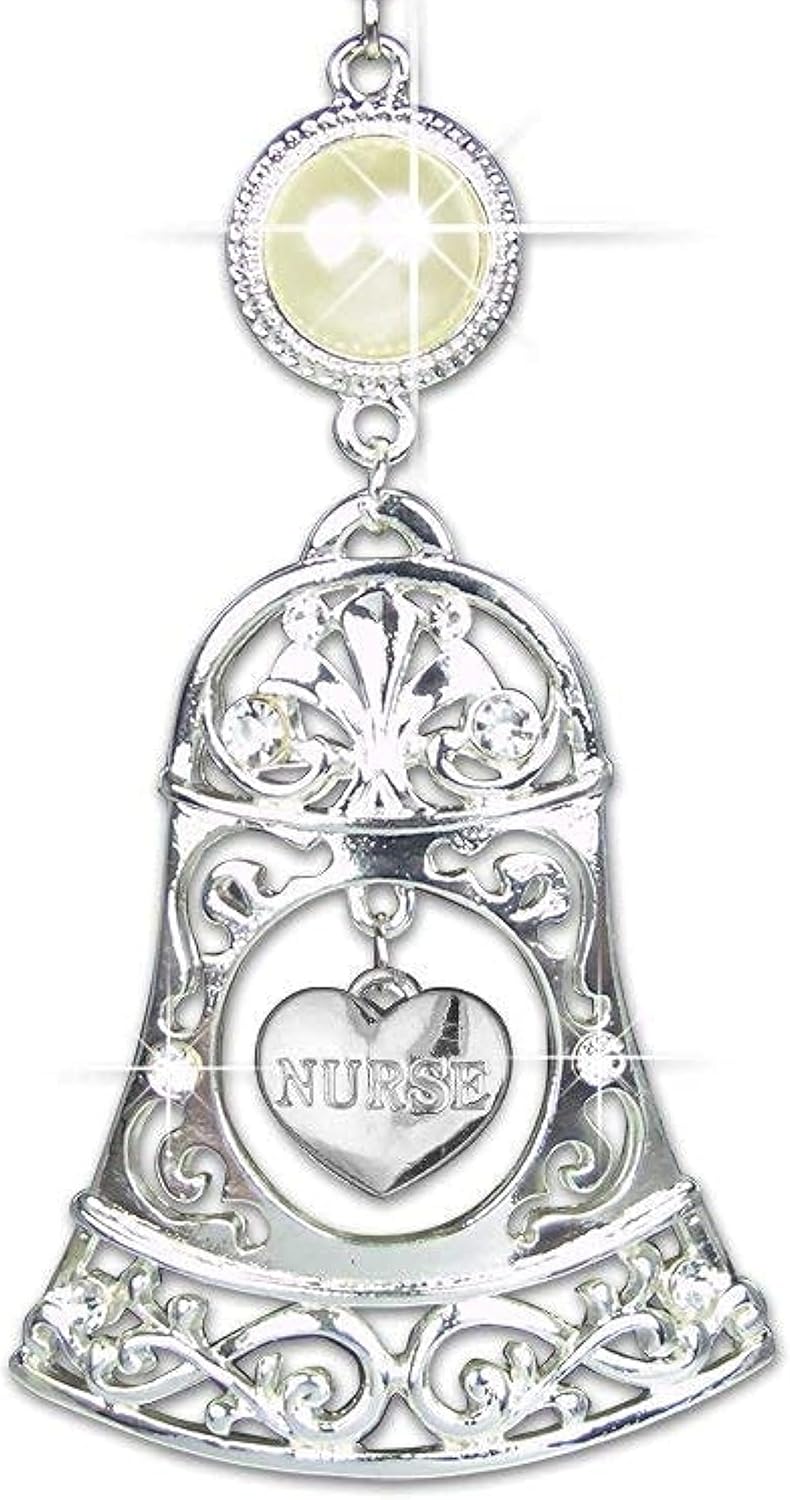 BANBERRY DESIGNS Nurse Filigree Holiday Christmas Ornament with Heart Charm - Image 1