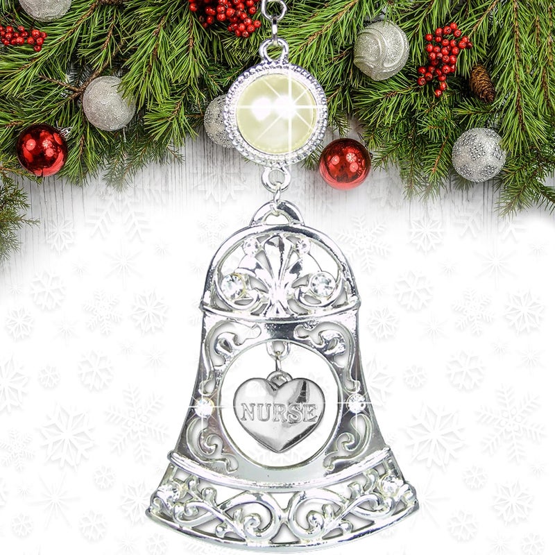 BANBERRY DESIGNS Nurse Filigree Holiday Christmas Ornament with Heart Charm - Image 4