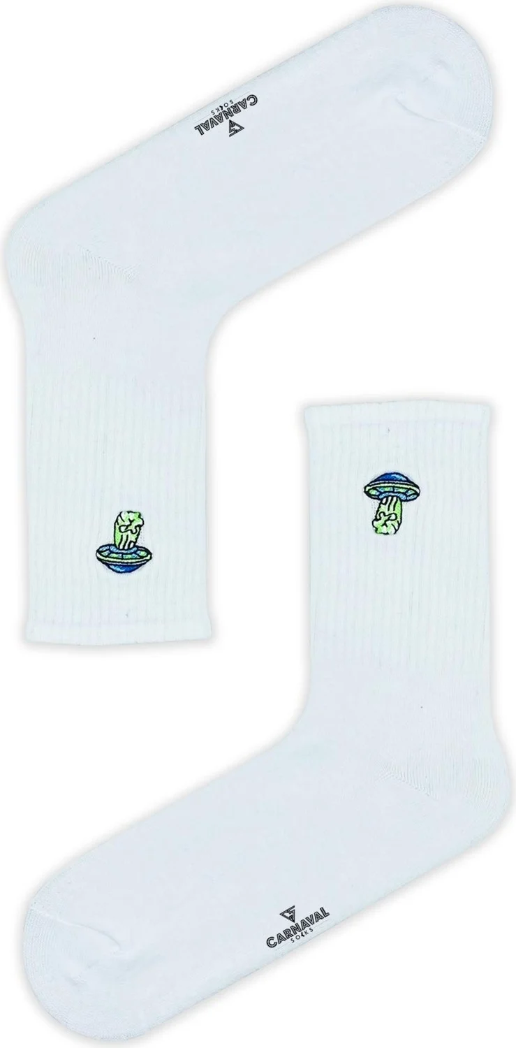 كارنافال سوكس Embroidered UFO Patterned Colorful Sports Socks