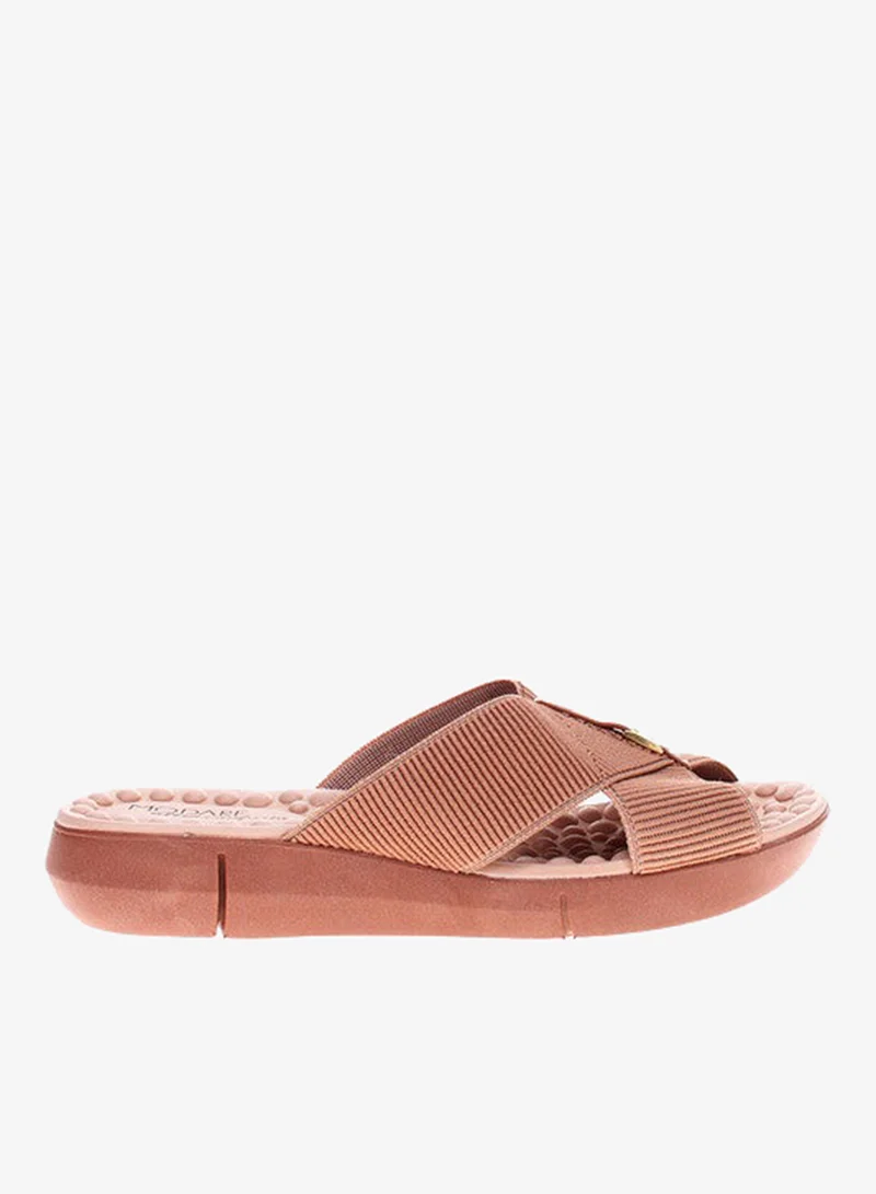 مودار صنادل نسائية مريحة مسطحة من موداري بلون بني | صنع في البرازيل