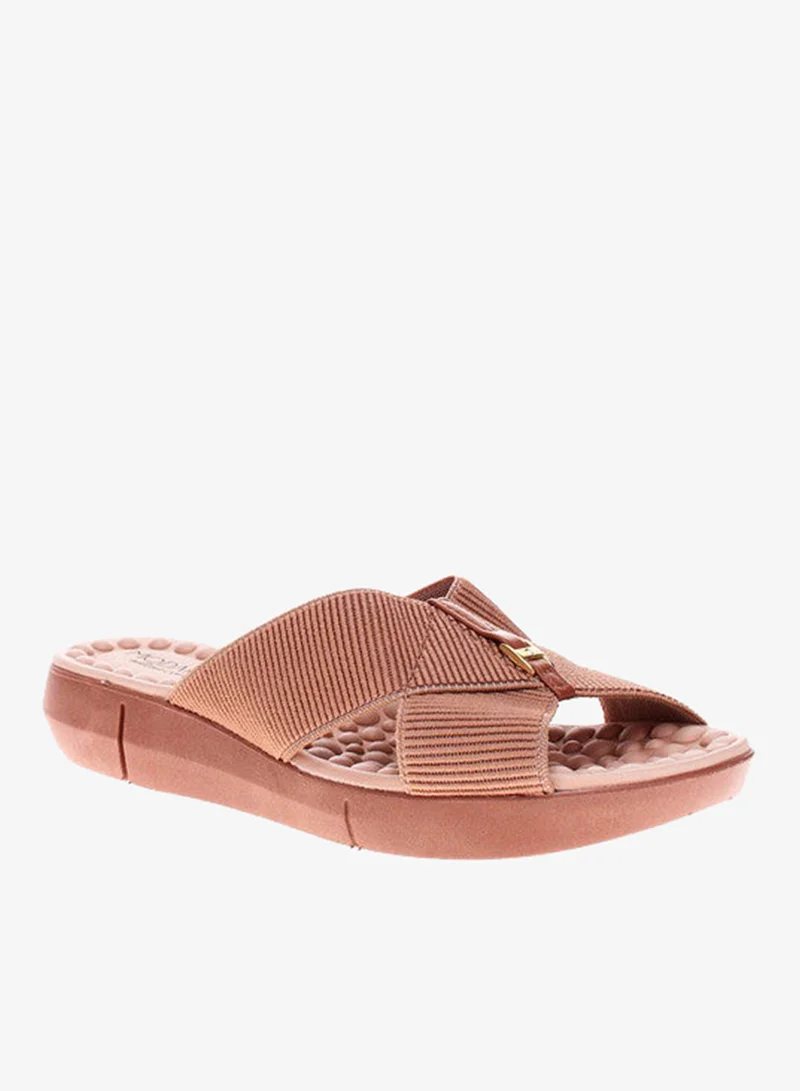 مودار صنادل نسائية مريحة مسطحة من موداري بلون بني | صنع في البرازيل