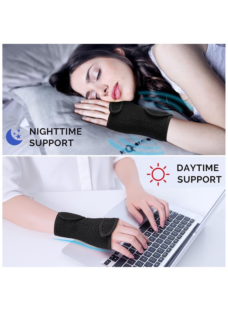 Carpal Tunnel Wrist Brace Night Support, Metal Wrist Splint with 2 Straps Hand support for Women and Men, Wrist Splint Arm Stabilizer  Hand Brace for strained wrist, Tendinitis, Bowling (Right) - Image 2