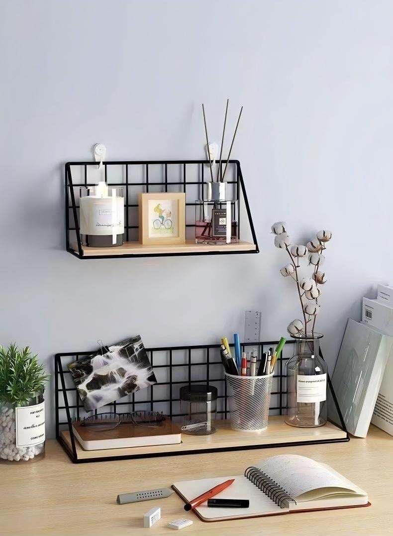 JUNYOUK 3 Pcs Household Bookshelf, Wall Mounted Floating Rack, Storage Rack, With Installation Tools - Image 5