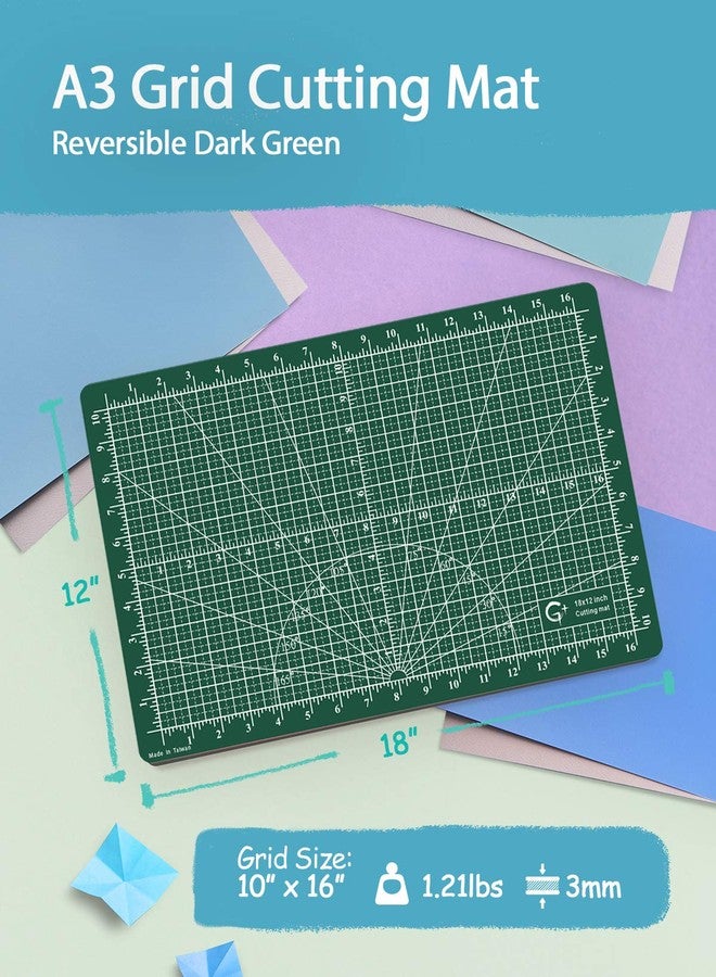 GOLDEN PLUS G+ Self healing Crafting Mat 12" x 18", Double-Sided Cutting Board 5-Ply Rotary Cutting Mat for Crafts, Fabric, Quilting, Sewing, Hobby, Precision Project - Image 2