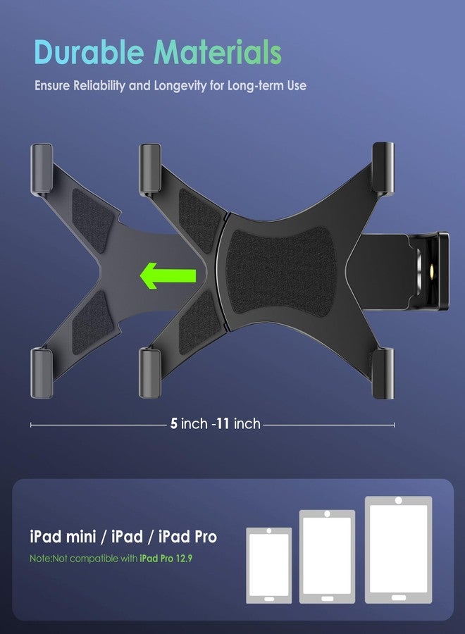 6 أيه إم لايف ستايل محول تثبيت ثلاثي القوائم لجهاز iPad من 6amLifestyle برأس كروي قابل للدوران 360 درجة، حامل iPad ثلاثي القوائم، يناسب الأجهزة اللوحية من 5 إلى 11 بوصة لتسجيل الفيديو، متوافق مع iPad Mini وAir وPro 9.7/10.5/11 - Image 2