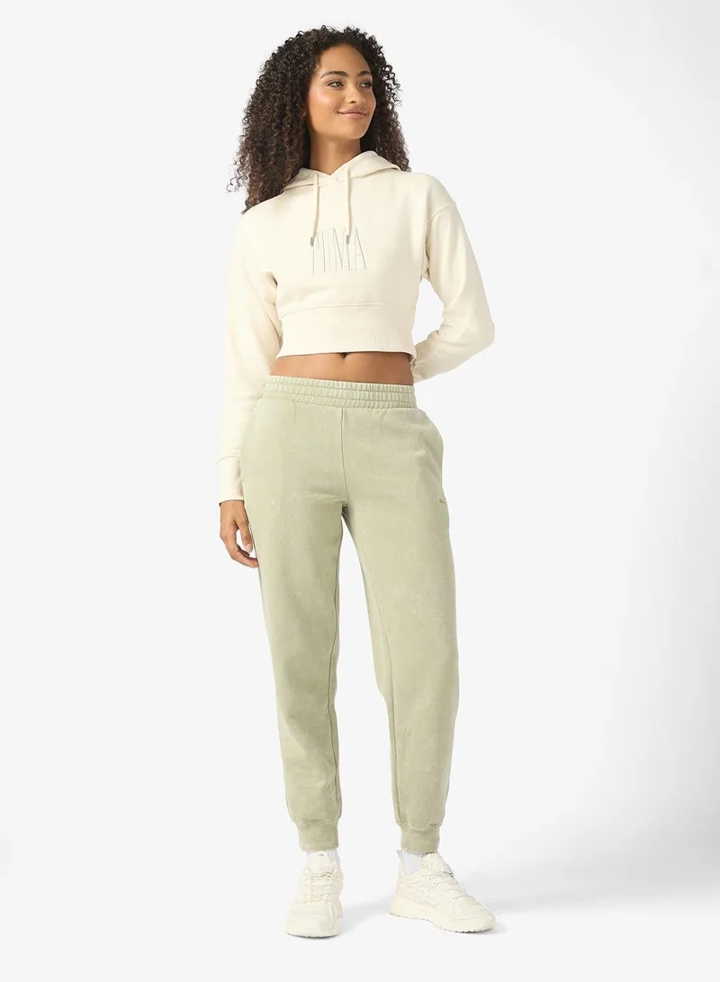 PUMA beige Essential Relaxed Graphic Hoodie for Women | Best Price UAE