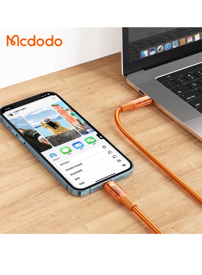 Mcdodo Amber Series Transparent 36W Type-C to Lightning Fast Charging Cable 1.2M – Premium Data Transfer - Image 3