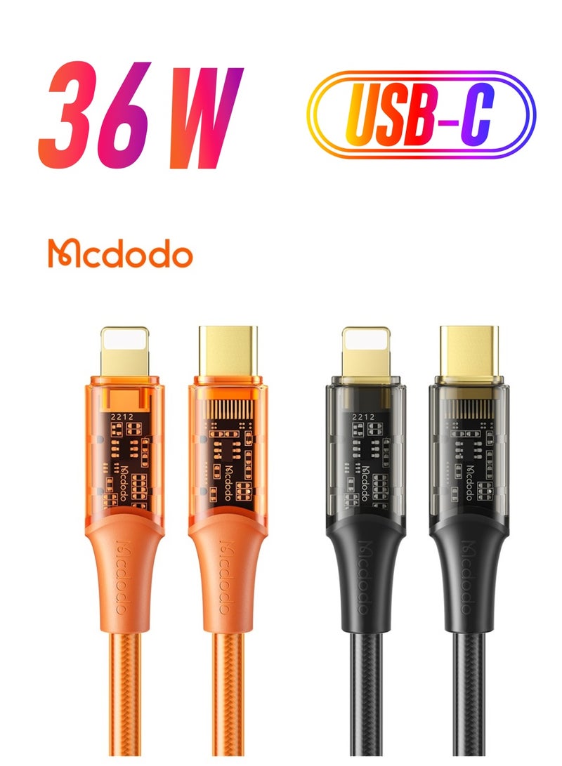 Mcdodo Amber Series Transparent 36W Type-C to Lightning Fast Charging Cable 1.2M – Premium Data Transfer - Image 1