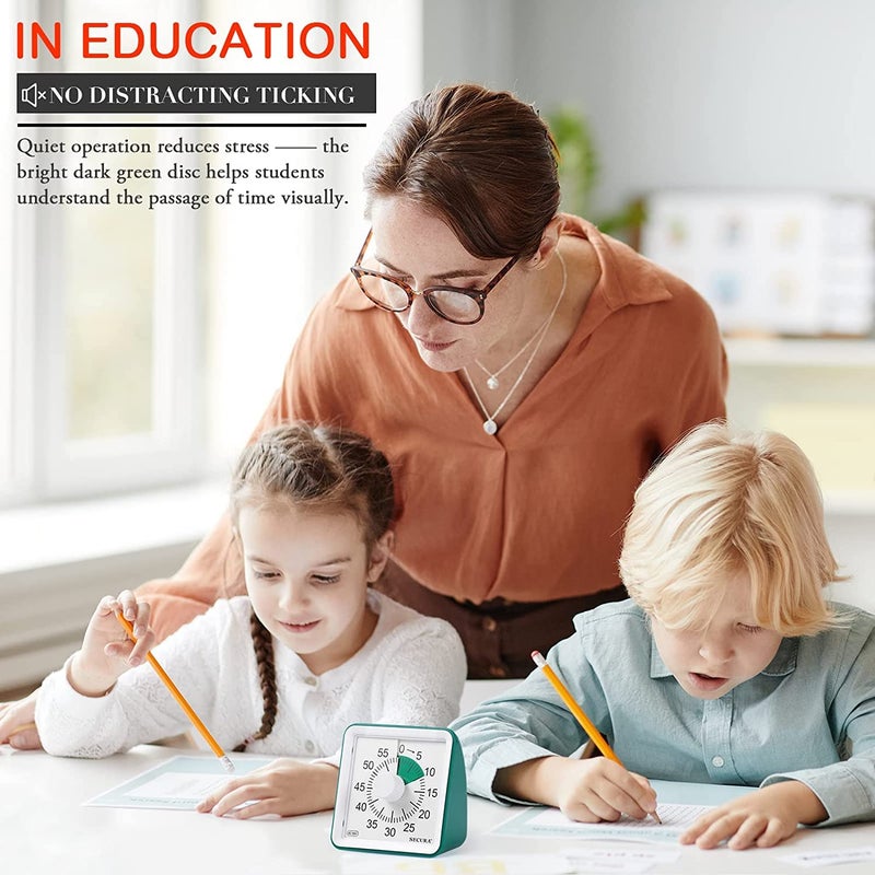 Secura 60-Minute Visual Timer, Classroom Timer, Countdown Timer for Kids and Adults, Time Management Tool for Teaching (Dark Green & Dark Green) - Image 4
