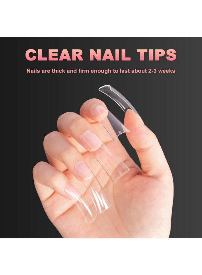 ranrose Duck Nail Tips 120Pcs Extra Long Duck Feet Style Nail Tips Clear Press On Nail Tips For Acrylic Nails Professional 12 Sizes Xxl Full Cover False Nail For Y2K Nail Salon - Image 4