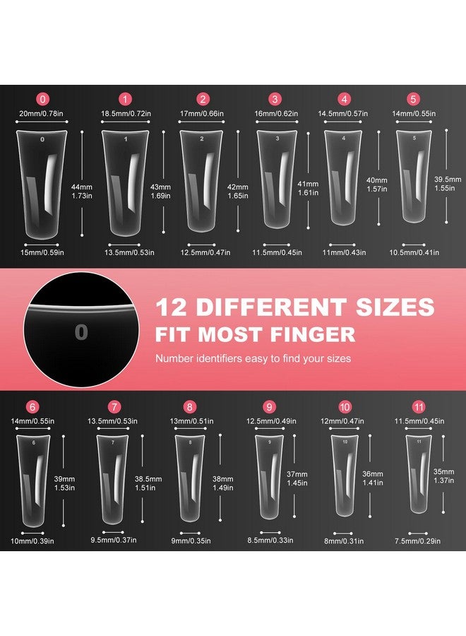 ranrose Duck Nail Tips 120Pcs Extra Long Duck Feet Style Nail Tips Clear Press On Nail Tips For Acrylic Nails Professional 12 Sizes Xxl Full Cover False Nail For Y2K Nail Salon - Image 3