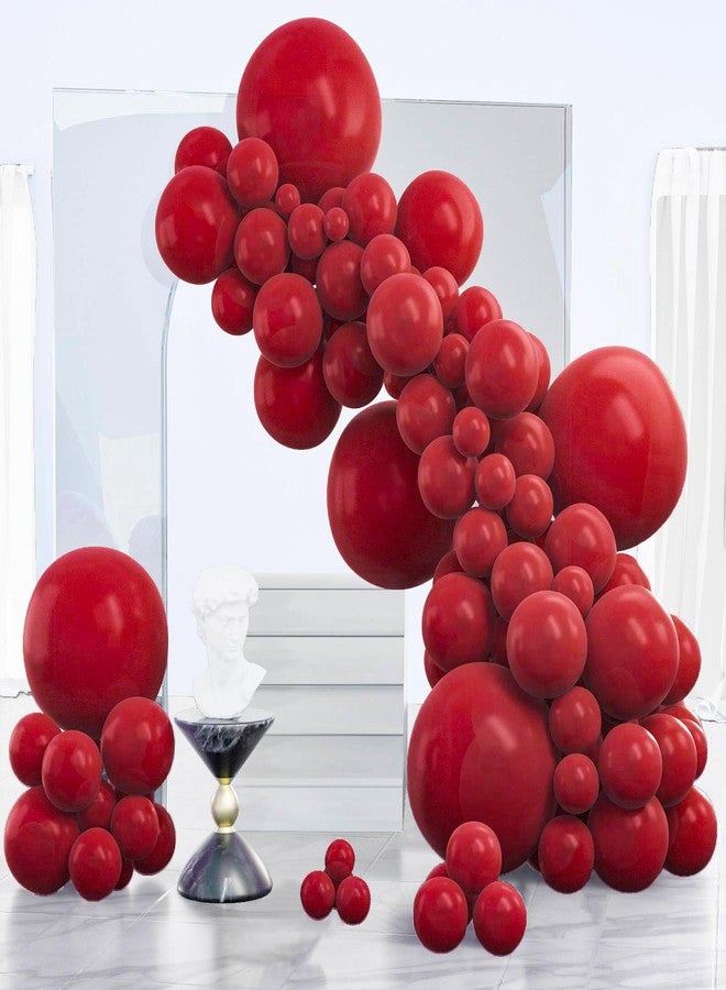 PartyWoo Maroon Balloons 140 pcs Different Sizes of 18 12 10 5 Inch Dark Red Burgundy Ruby Red Balloon Arch Kit Garland for Graduation Valentine's Day Wedding Anniversary Party Decorations Red-Y75 - Image 1