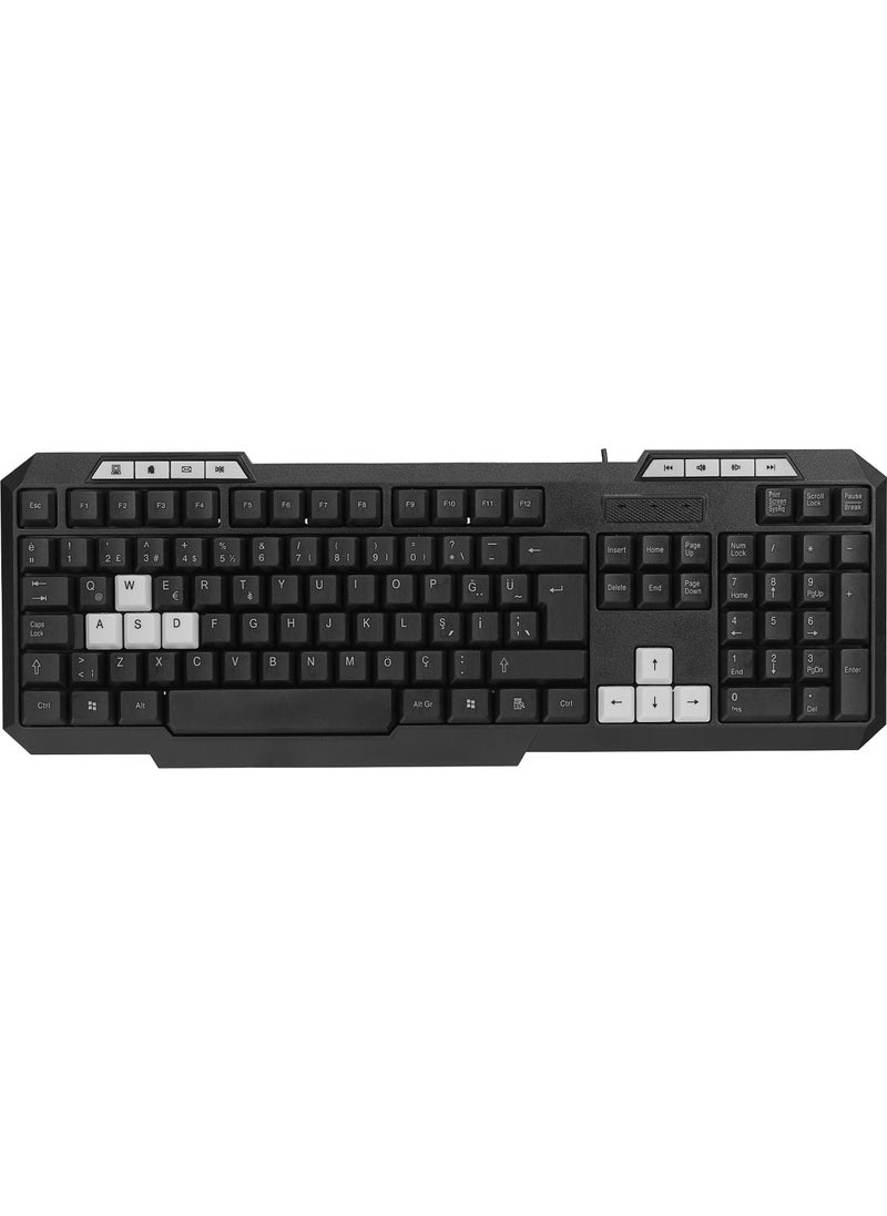 Everest - KB-700 Black USB Q Multimedia Keyboard - Image 1