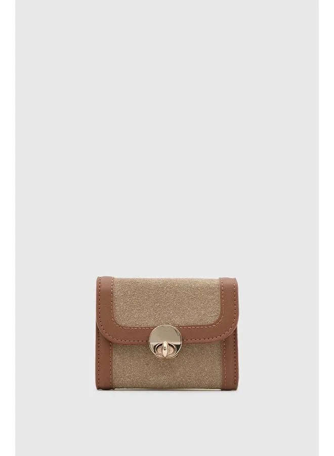 Marine Suede Women's Beige Wallet.