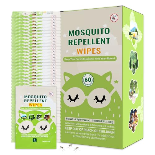 FLODTEEK 60 PCS Mosquito Repellent Wipes Individually Wrapped Insect Repellent Wipes Made of Natural PlantBased Essential Oils Safe Effective Insect Protection Perfect for Outdoor Activities LongLasting - Image 2
