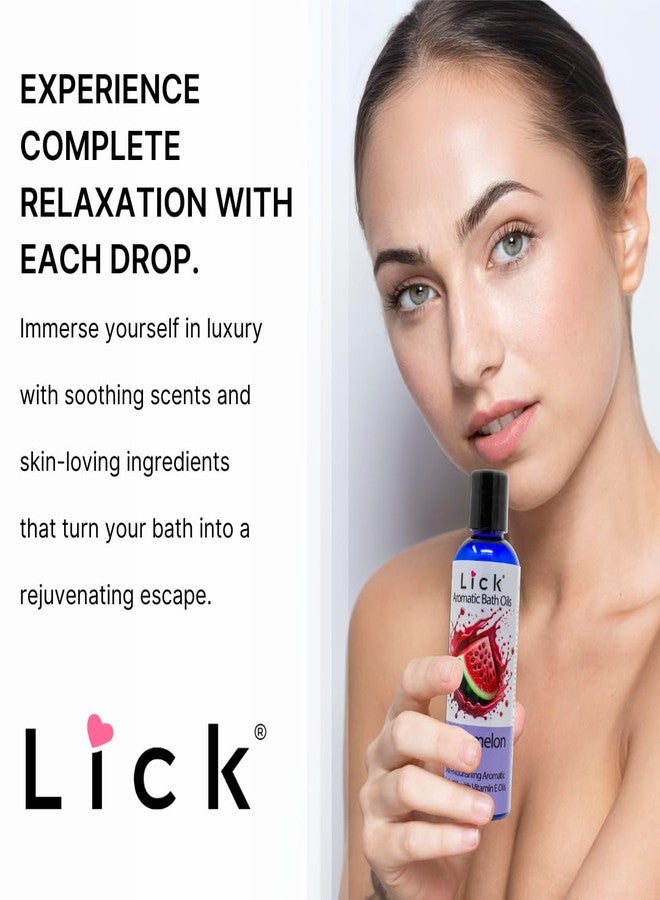 LICK زيت استحمام عطر البطيخ - زيت اللوز الحلو الطبيعي، فيتامين E وزيوت الجوجوبا لتجربة فاخرة للنساء. يرطب البشرة الجافة، 12 رائحة ساحرة، خالي من البارابين، صنع في الولايات المتحدة 4 أونصة سائلة - Image 5