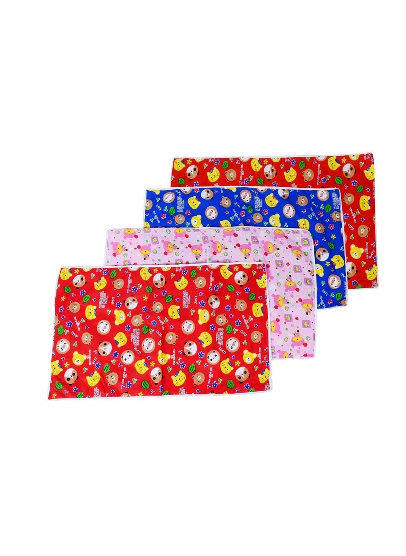 FARETO FARETO One Side Cloth Cotton and Plastic Sheet (Pack of 4, 0-6 Months, Multicolour)  - Image 1