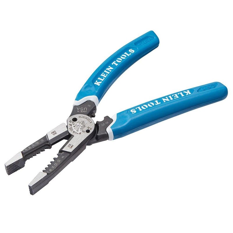 Klein Tools أداة تقطيع / تجريد / ضغط الأسلاك من كلاين تولز K12065CR، مصنوعة في الولايات المتحدة، للتقطيع، التجريد، الضغط، والتواء (8-18 AWG صلب، 10-20 AWG معزول) - Image 4