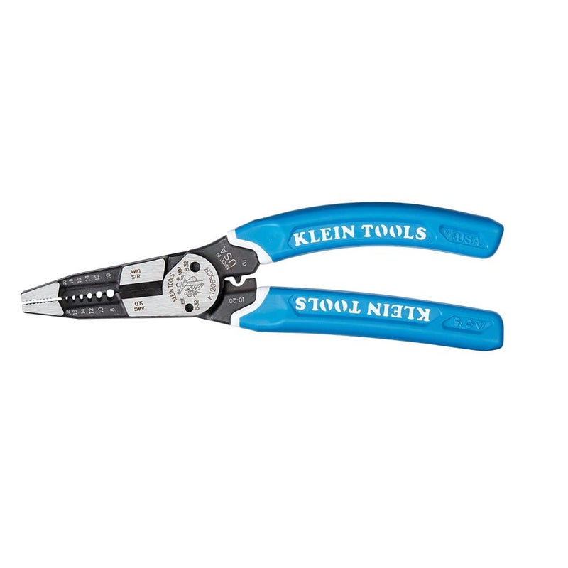 Klein Tools أداة تقطيع / تجريد / ضغط الأسلاك من كلاين تولز K12065CR، مصنوعة في الولايات المتحدة، للتقطيع، التجريد، الضغط، والتواء (8-18 AWG صلب، 10-20 AWG معزول) - Image 3