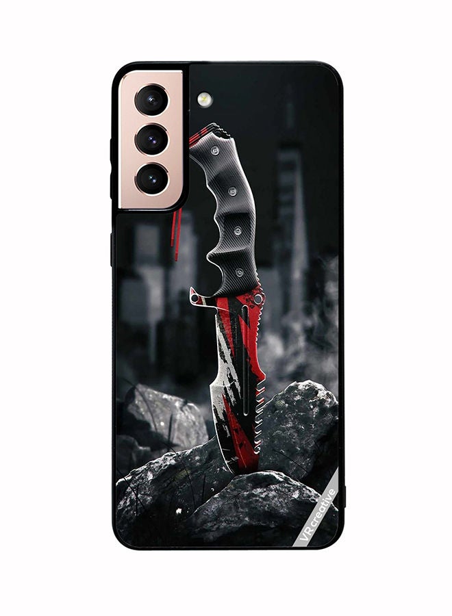VR CREATIVE Protective Case Cover For Samsung Galaxy S21 Plus 5G Huntsman Knife Design Multicolour - Image 1