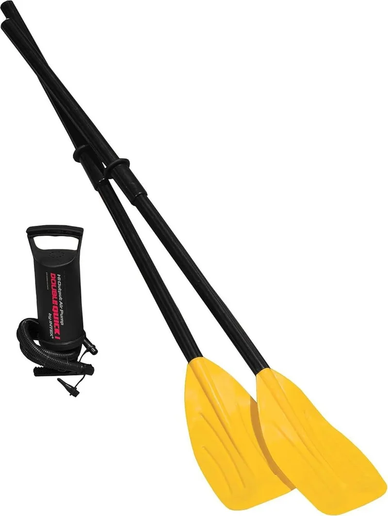 INTEX Rowing Riding Boat Set - Rowing Inflatable Boat Set - Pool and Sea Riding Boat Explorer 300 - 211X117X41 Cm.