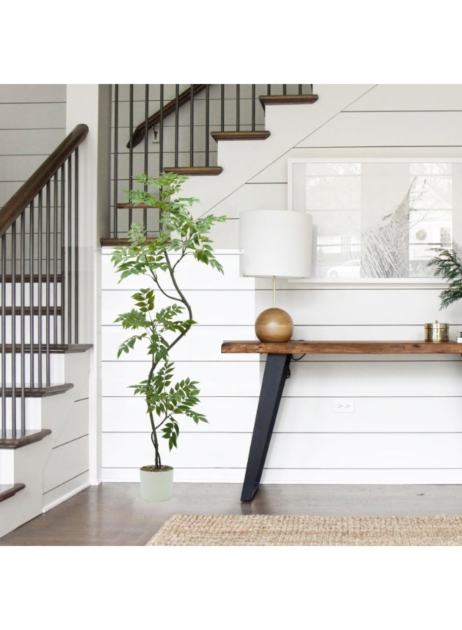 MirageBotanics 150cm Artificial SumacTree with Faux Nature Wood Trunk and Branches, Plastic Fake Leaves Tree for Decorating Living Room, Modern Office, Home, Indoor Outdoor Decor, Perfect Housewarming Gift for Family or Friend - Image 3