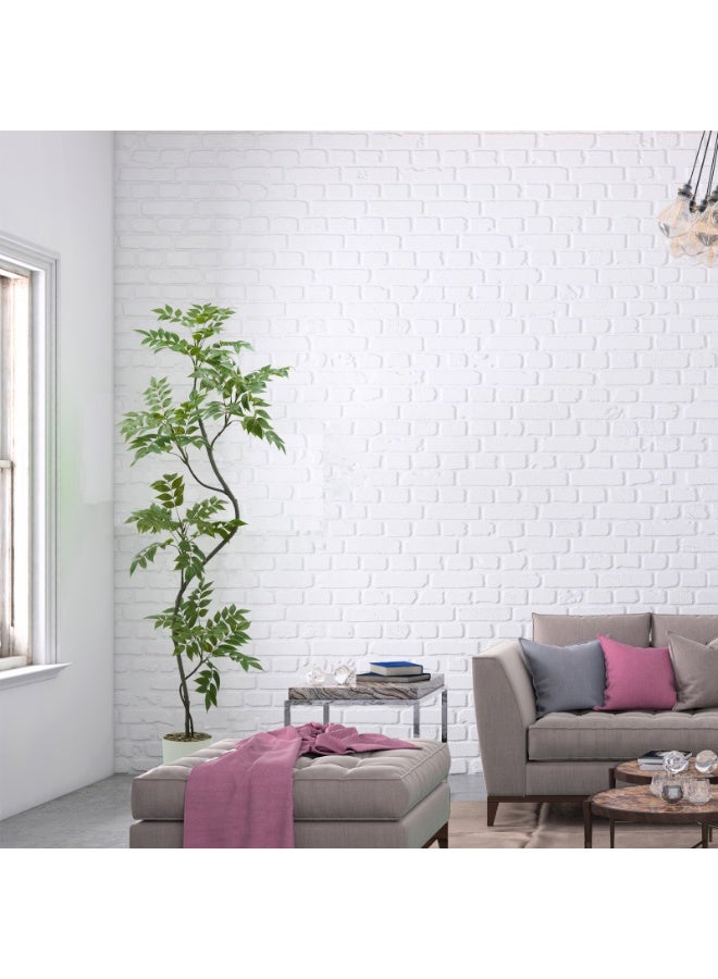 MirageBotanics 150cm Artificial SumacTree with Faux Nature Wood Trunk and Branches, Plastic Fake Leaves Tree for Decorating Living Room, Modern Office, Home, Indoor Outdoor Decor, Perfect Housewarming Gift for Family or Friend - Image 1