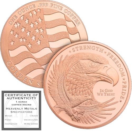 Heavenly Metals عملة التحدي الأمريكية للنسر الأصلع 1 أونصة 999 نحاس نقي في كبسولة واقية - Image 1