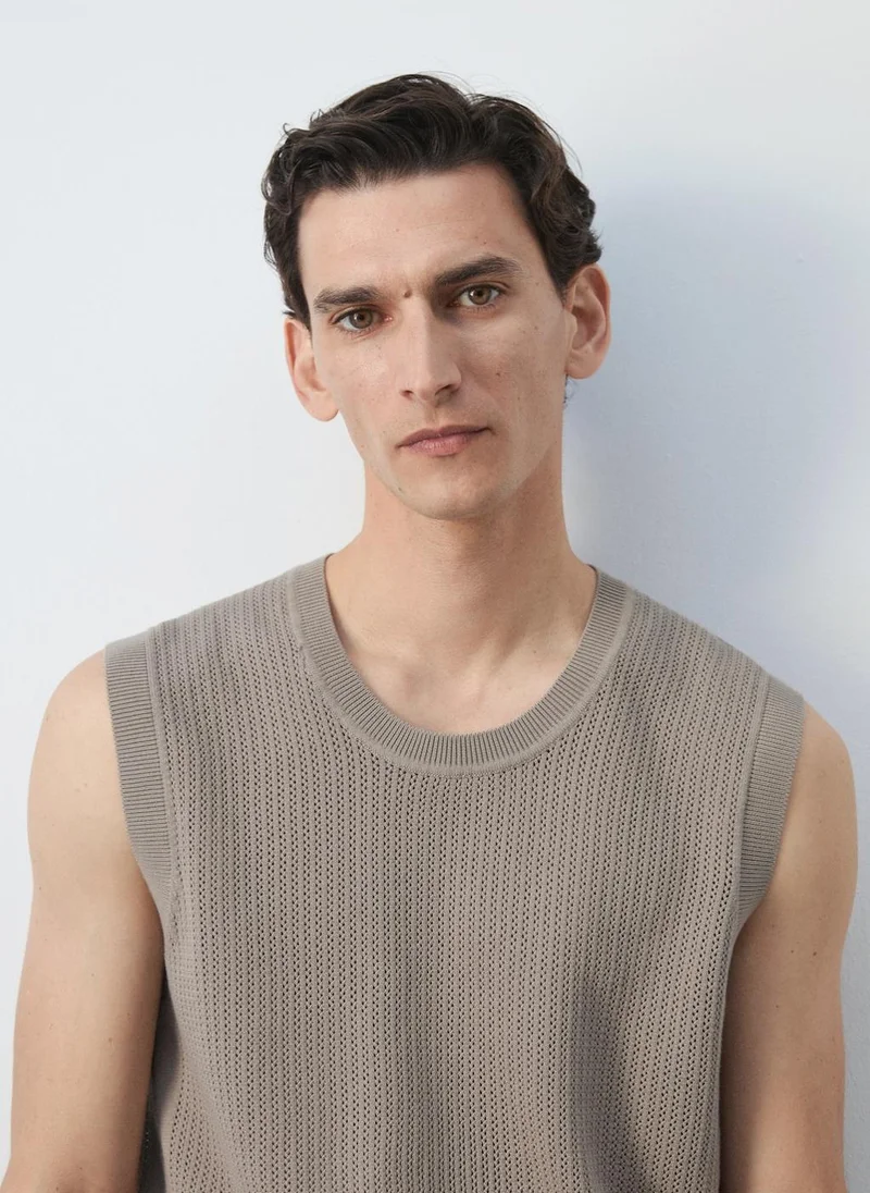 Mango Man 35-TOPO Fine-Knit Vest for Men | Best Price UAE