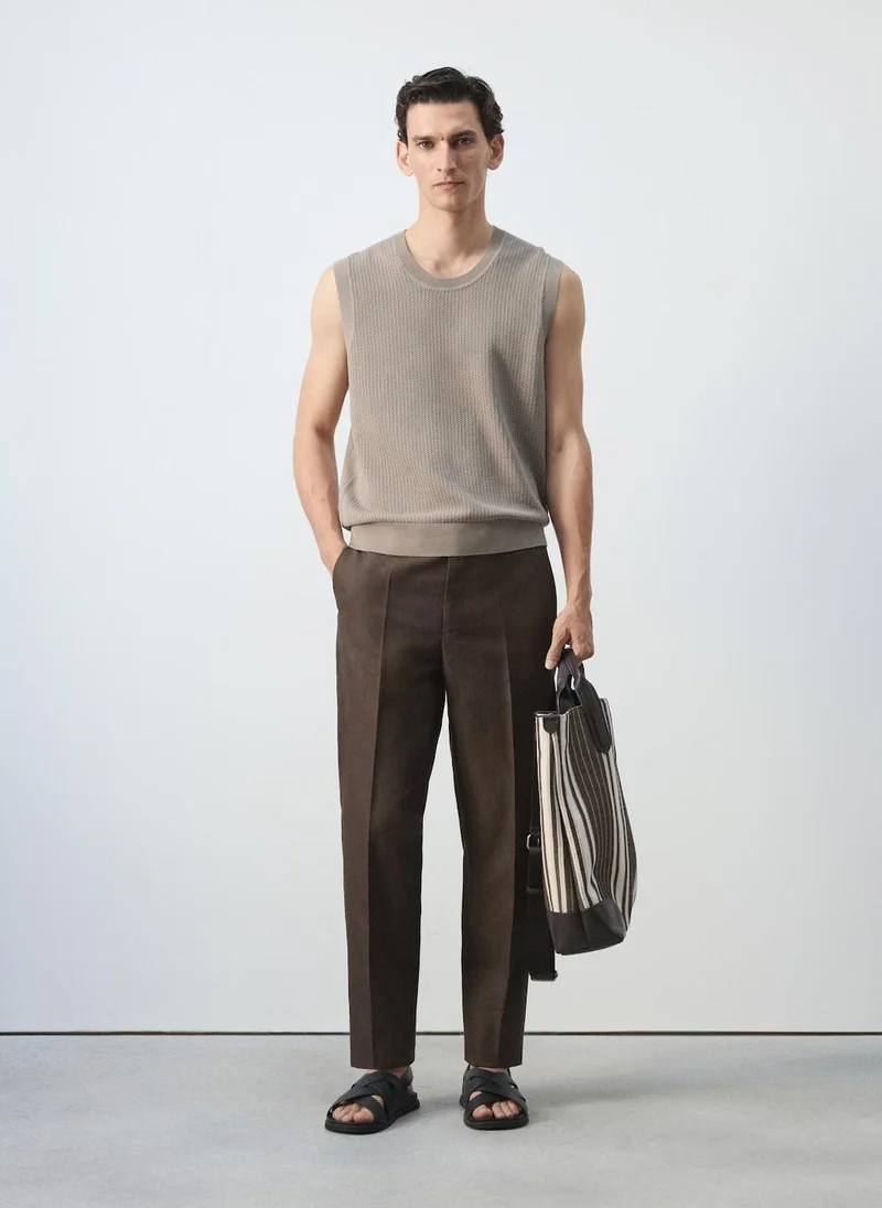 Mango Man 35-TOPO Fine-Knit Vest for Men | Best Price UAE