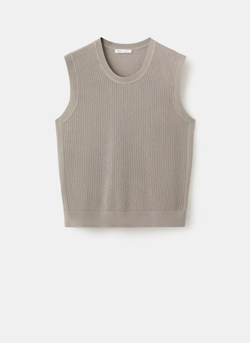 Mango Man 35-TOPO Fine-Knit Vest for Men | Best Price UAE