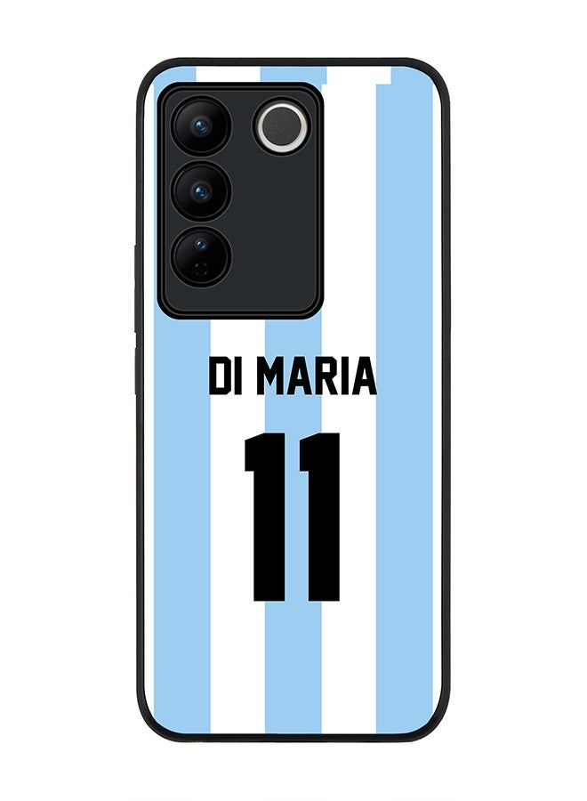 Stylizedd Rugged Black Edge case for Vivo V27 / Vivo V27 Pro / Vivo S16,Slim fit Flexible Cover - Football Team - Argentina, Player Name - Di Maria - Image 1