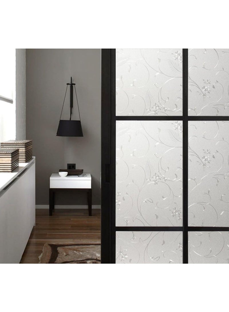 Niviy Window Privacy Film Wheat Flower Frosted Window Glass Film No Glue Door Window Covering for Office and Home Decoration,23.6 inches by 78.7 inches - Image 1