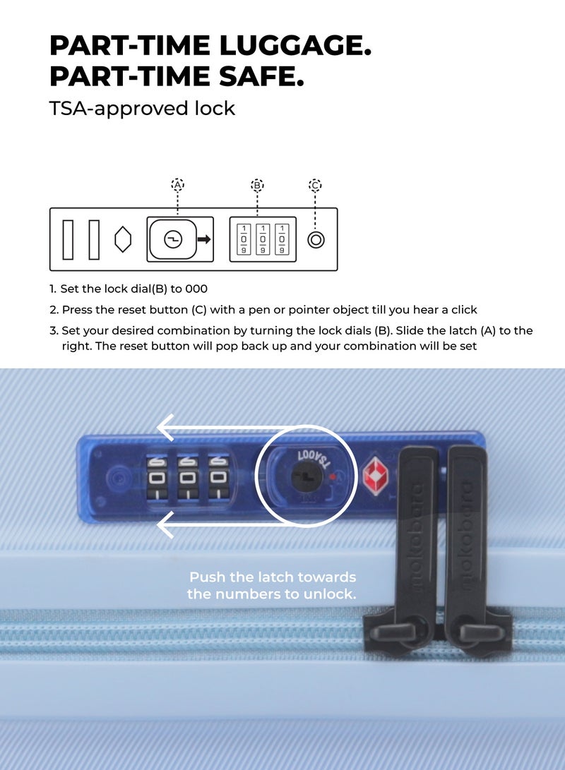 Mokobara The Aisle Trunk Set Of 2 - Durable Polycarbonate Material | Shy Blue, Light Blue - Image 4