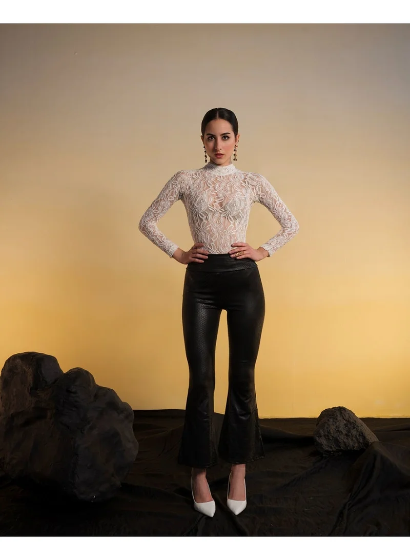 Ohsofly  Women’s Premium Leather Bell Bottom Pants with High-Waist Fit, Flared Legs & Stylish Retro-Inspired Look for Women | Best Price UAE
