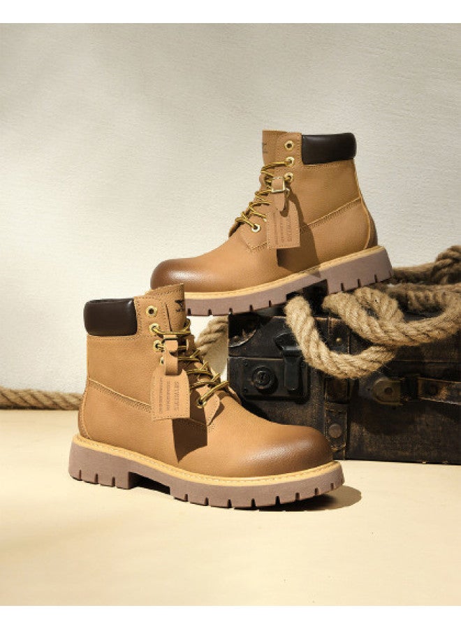 سيبتولفز 【classic Yellow Boots】 أحذية رجالية صفراء كلاسيكية تدوم 25 عامًا، أحذية عمل متعددة الاستخدامات بأسلوب ريترو، أحذية مارتين عصرية للشوارع والهواء الطلق - Image 1