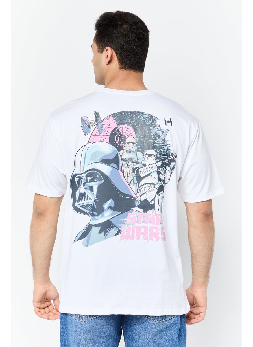 STAR WARS Men Crew Neck Short Sleeves Graphic Print T-Shirt, White  - Image 4