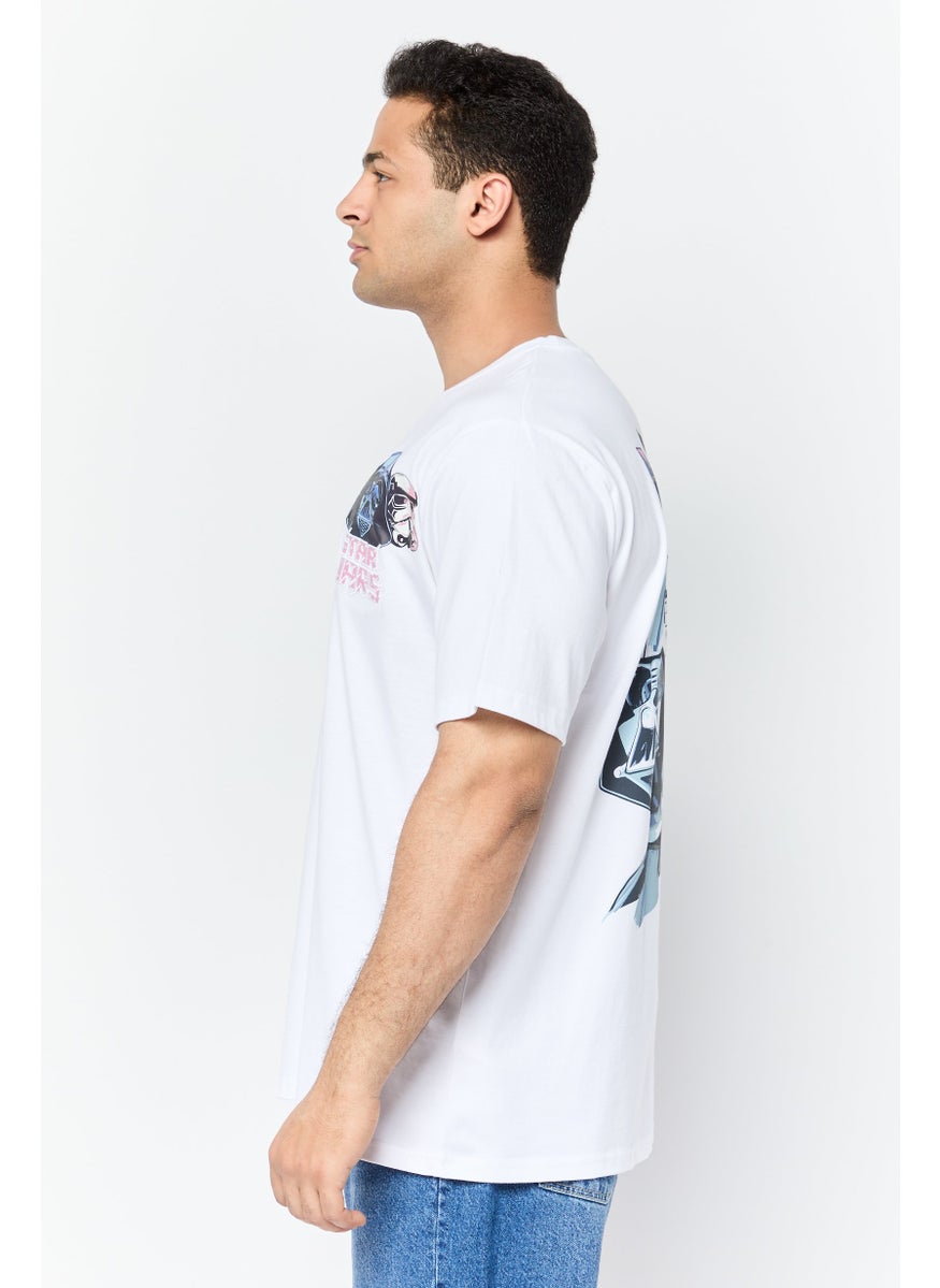 STAR WARS Men Crew Neck Short Sleeves Graphic Print T-Shirt, White  - Image 2