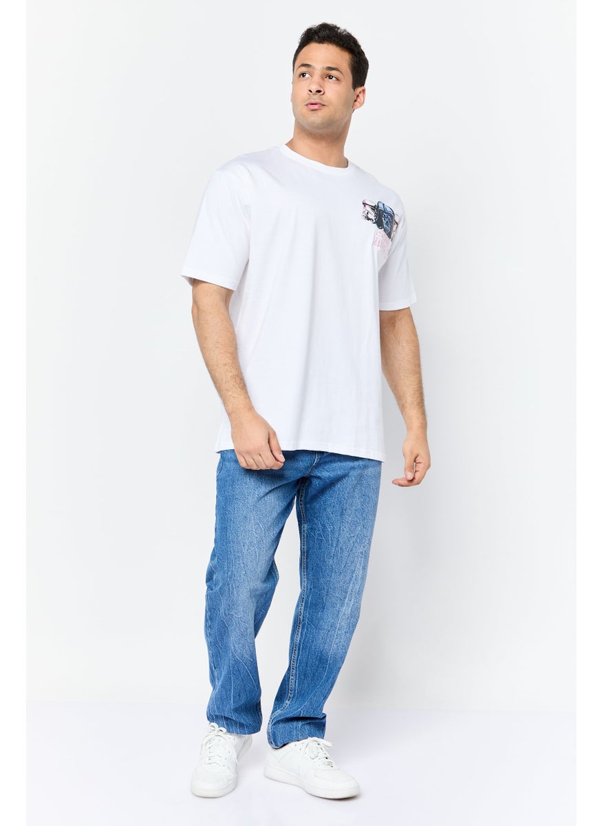 STAR WARS Men Crew Neck Short Sleeves Graphic Print T-Shirt, White  - Image 3