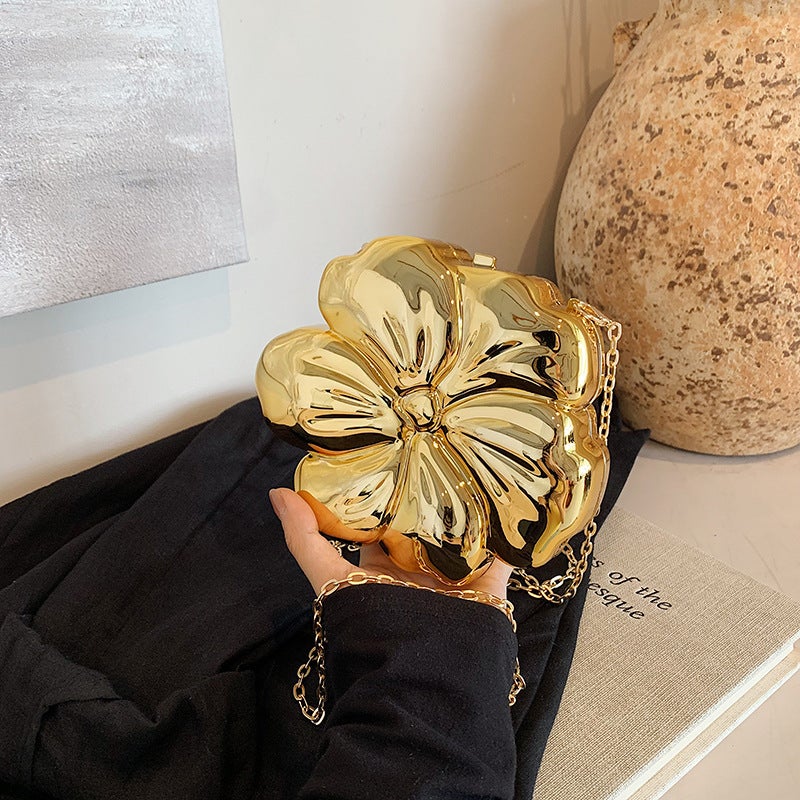Flower Golden Acrylic Bag Women'S Niche Design Light Luxury High-End Evening Dress Banquet - Image 2