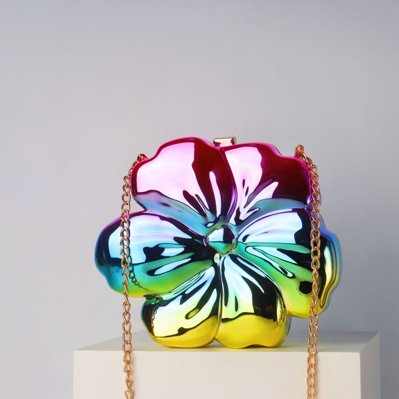 Flower Golden Acrylic Bag Women'S Niche Design Light Luxury High-End Evening Dress Banquet - Image 1