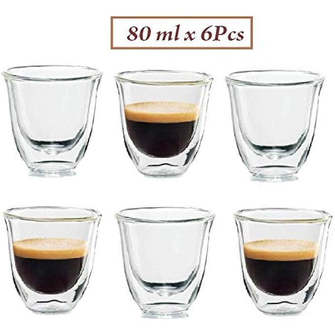 لاش مجموعة أباريق الشاي الزجاجية المقاومة للحرارة من البورسليكات، إبريق شاي مع مصفاة سعة 800 مل، سخان شاي سعة 80 مل، كوب مزدوج الجدار، 6 قطع - Image 4