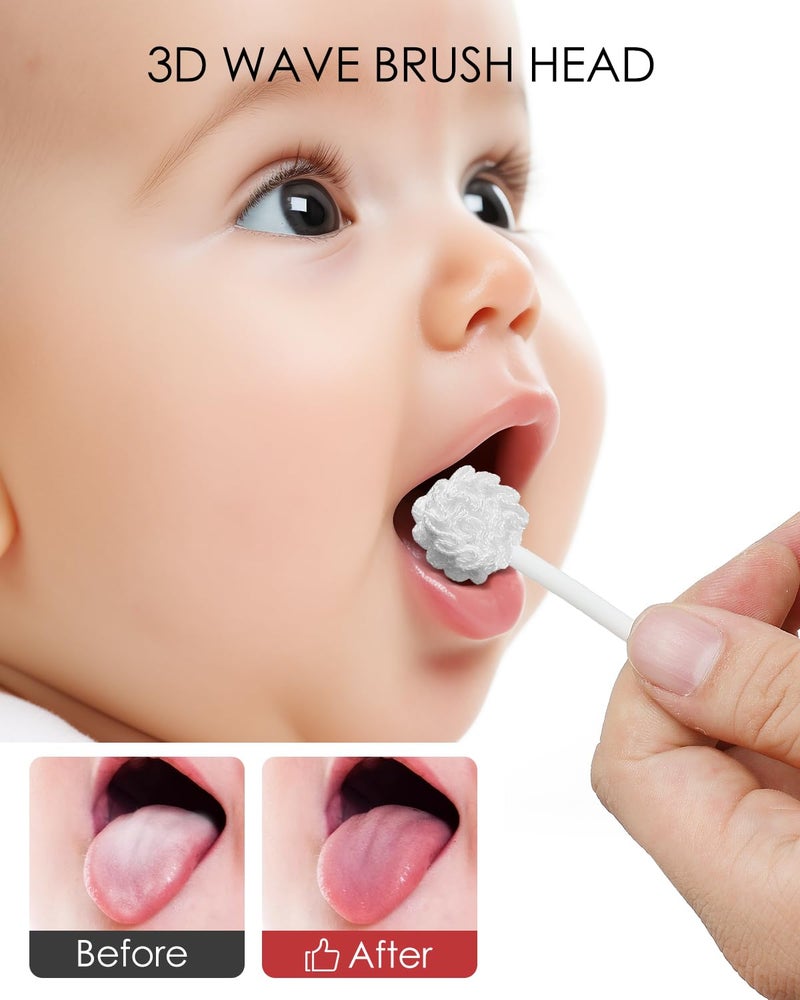 dearlomum Upgraded 32PCS Baby Tongue Cleaner, Disposable Newborn Toothbrush & Oral Cleaning Stick, Gauze Gum Cleaner for Infant Dental Care, 0â€“36 Months Baby Mouth Wipes - Image 4