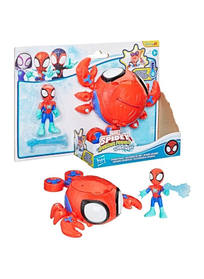 MARVEL Spidey And His Amazing Friends Water-Webs Spider-Krab Submarine Playset - Image 2