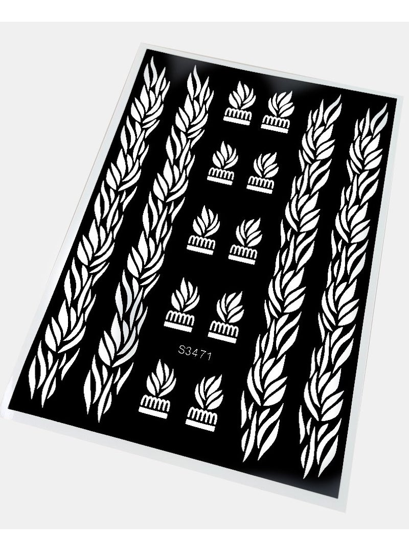 AROAQ Henna Tattoo Stencils,  Indian Temporary Tattoo Templates, Multi-purpose Removable Tattoo Stickers, Durable Body Art Stencil For Women Girls And Kids, ( S3471, 1Pc ) - Image 1