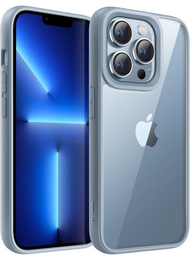 جي تيك جراب لهاتف iPhone 13 Pro Max مقاس 6.7 بوصة، غطاء ممتص للصدمات مقاوم للصدمات بلون سادة وإطار TPU غير لامع ومضاد للخدش وظهر شفاف وأزرق سييرا - Image 1