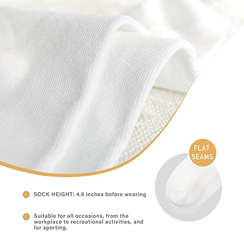 SERISIMPLE Bamboo Men's Breathable Quarter Ankle High Socks - Comfort Cool Soft - 5 Pairs (Large, White) - Image 3