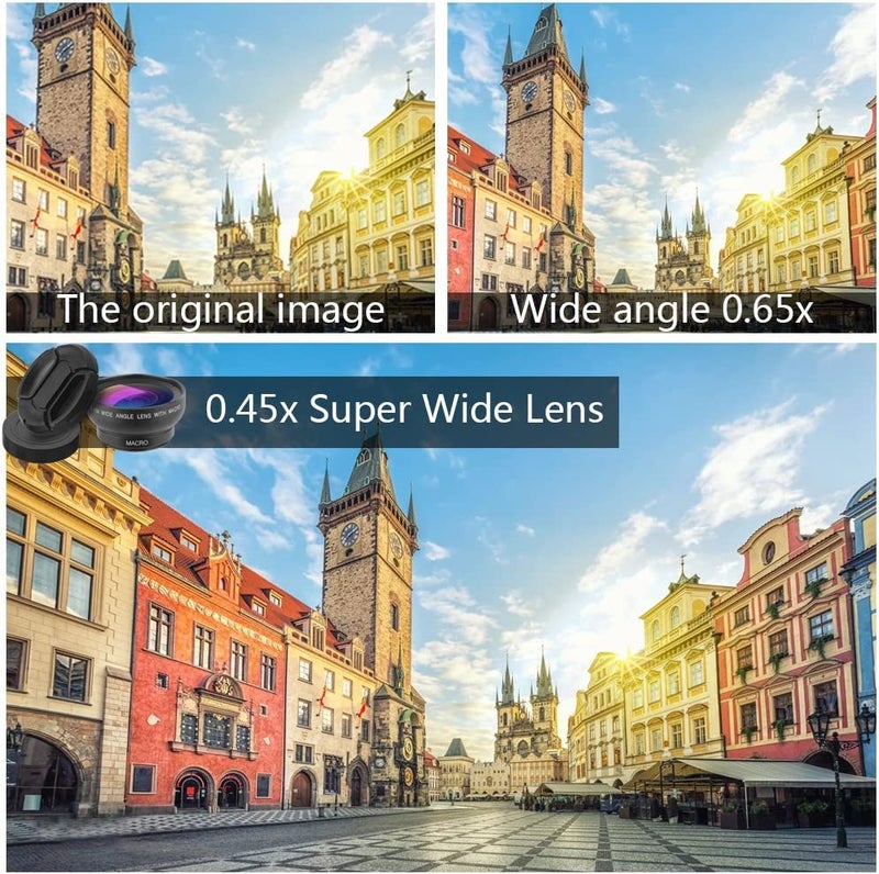 APEXEL Universal Phone Camera Lens Kit, 0.45X Wide Angle Lens 140°+12.5X Macro Lens, Clip-on Phone Lens for iPhone, Samsung and Most Android Smartphones - Image 4