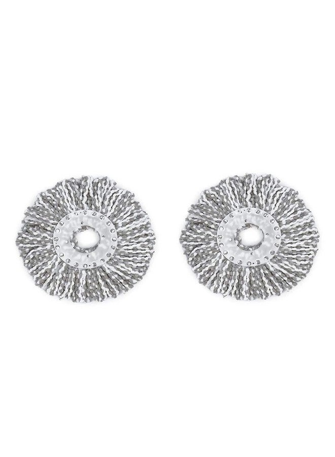 Stewit رأس استبدال ممسحة ستيويت الدائرية 30 سم من الألياف الدقيقة لتنظيف الأرضيات - ملحقات المطبخ - جديد لتحسين المنزل (رمادي) - عبوة من 2 - Image 1